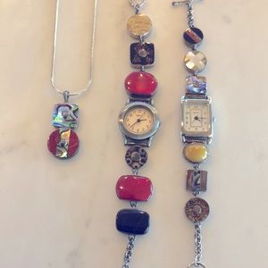 Signed Sandy Baker 925 watches and pendant
